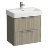 Тумба подвесная под раковину с 2 ящиками, 57 см Laufen Base, светлый вяз (H4022121102621) Laufen Тумбы